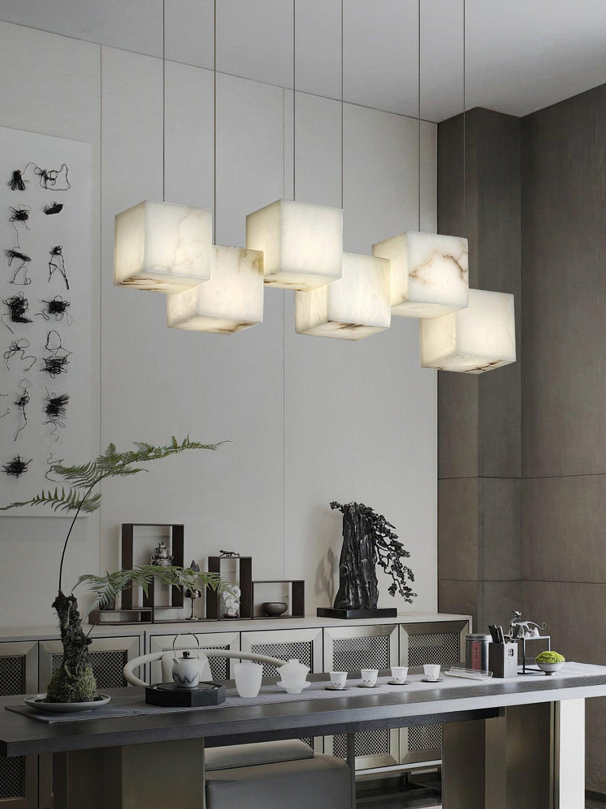 Auberdale Alabaster Chandelier-Moonnatur
