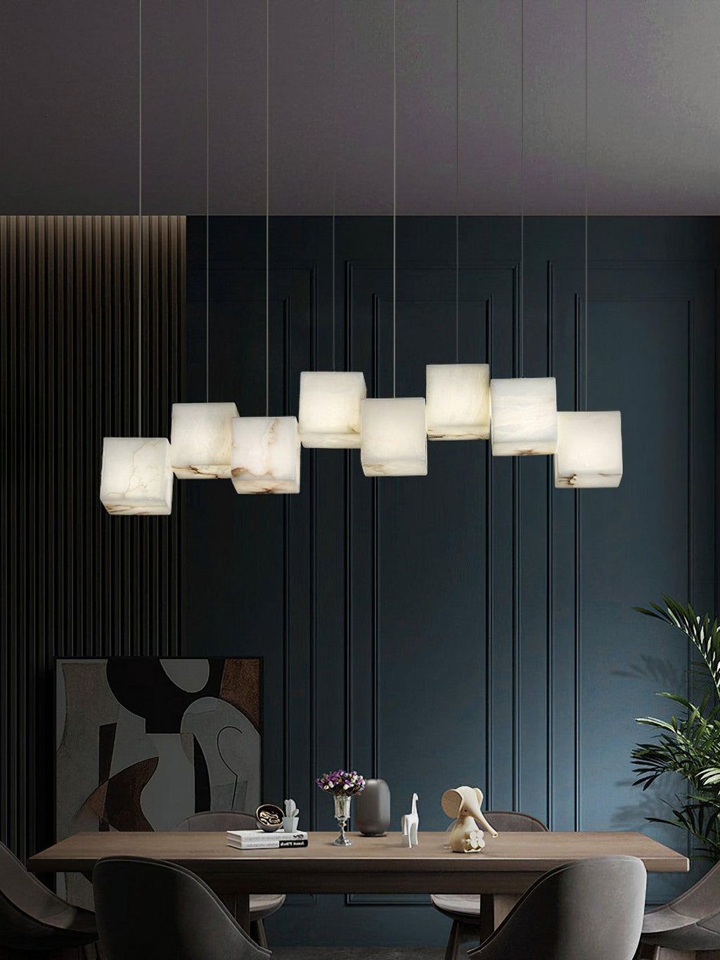 Auberdale Alabaster Chandelier-Moonnatur