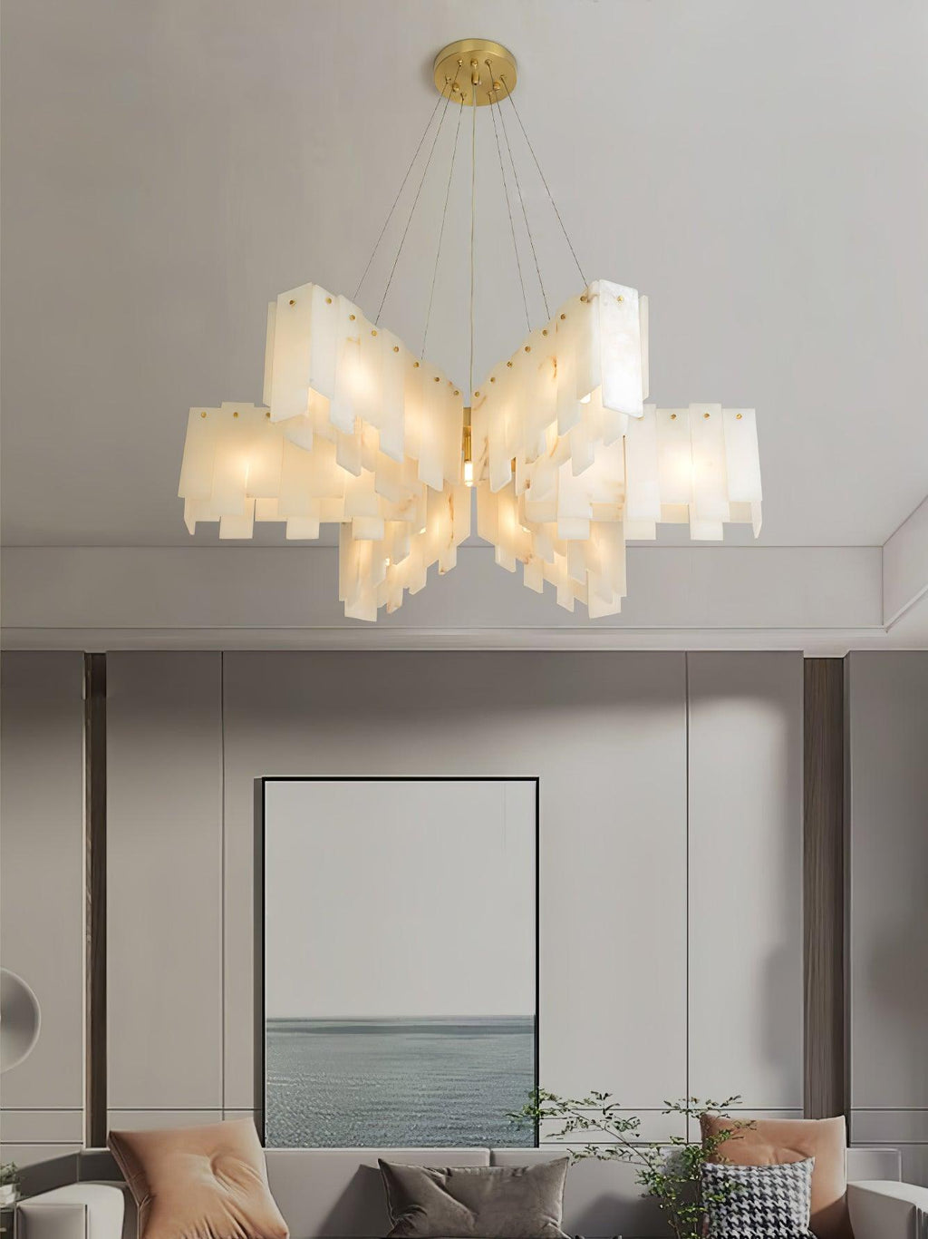 Darneliel Alabaster Chandelier-Moonnatur