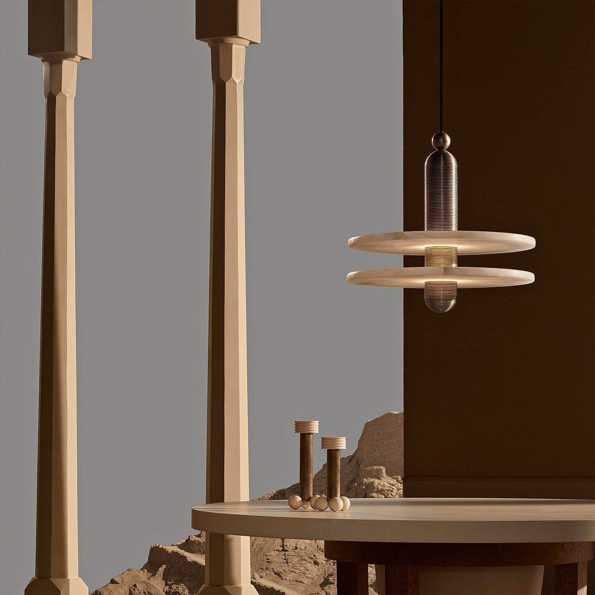 Quenelwynne Alabaster Pendant Light-Moonnatur
