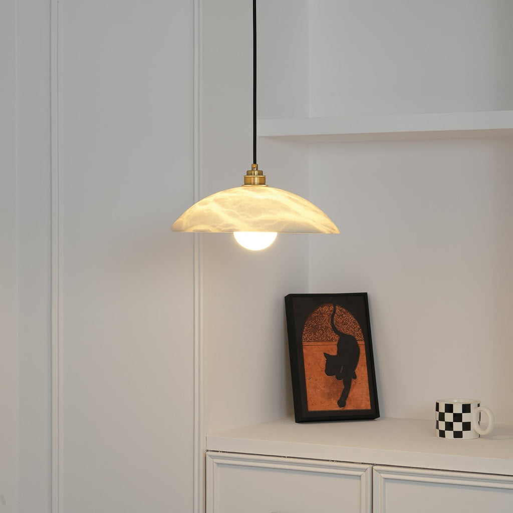 Penrelwyn Alabaster Pendant Light-Moonnatur