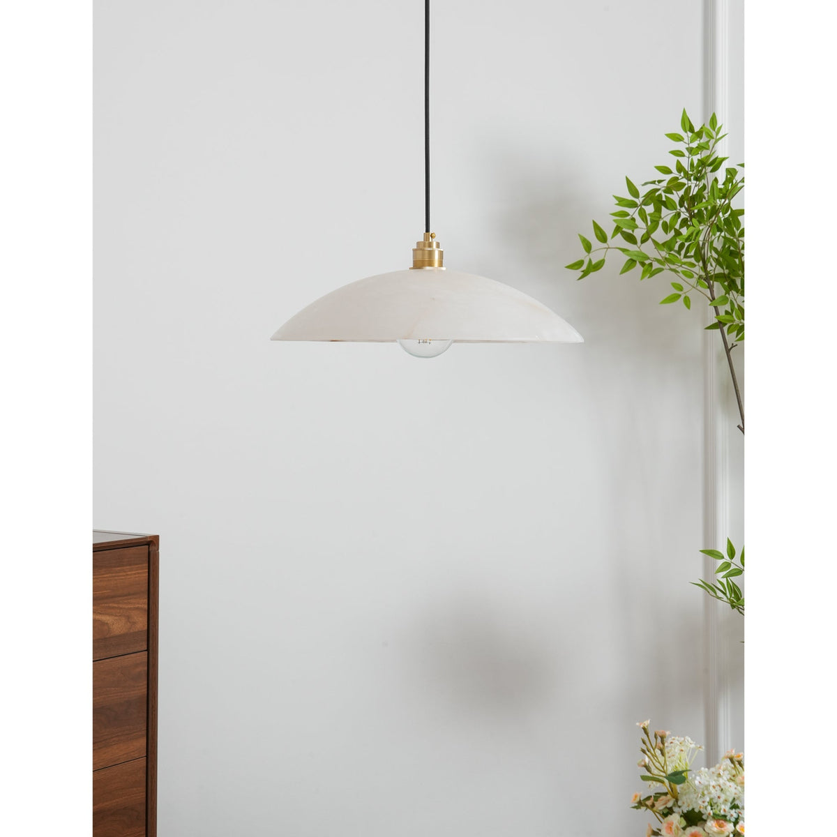Penrelwyn Alabaster Pendant Light-Moonnatur