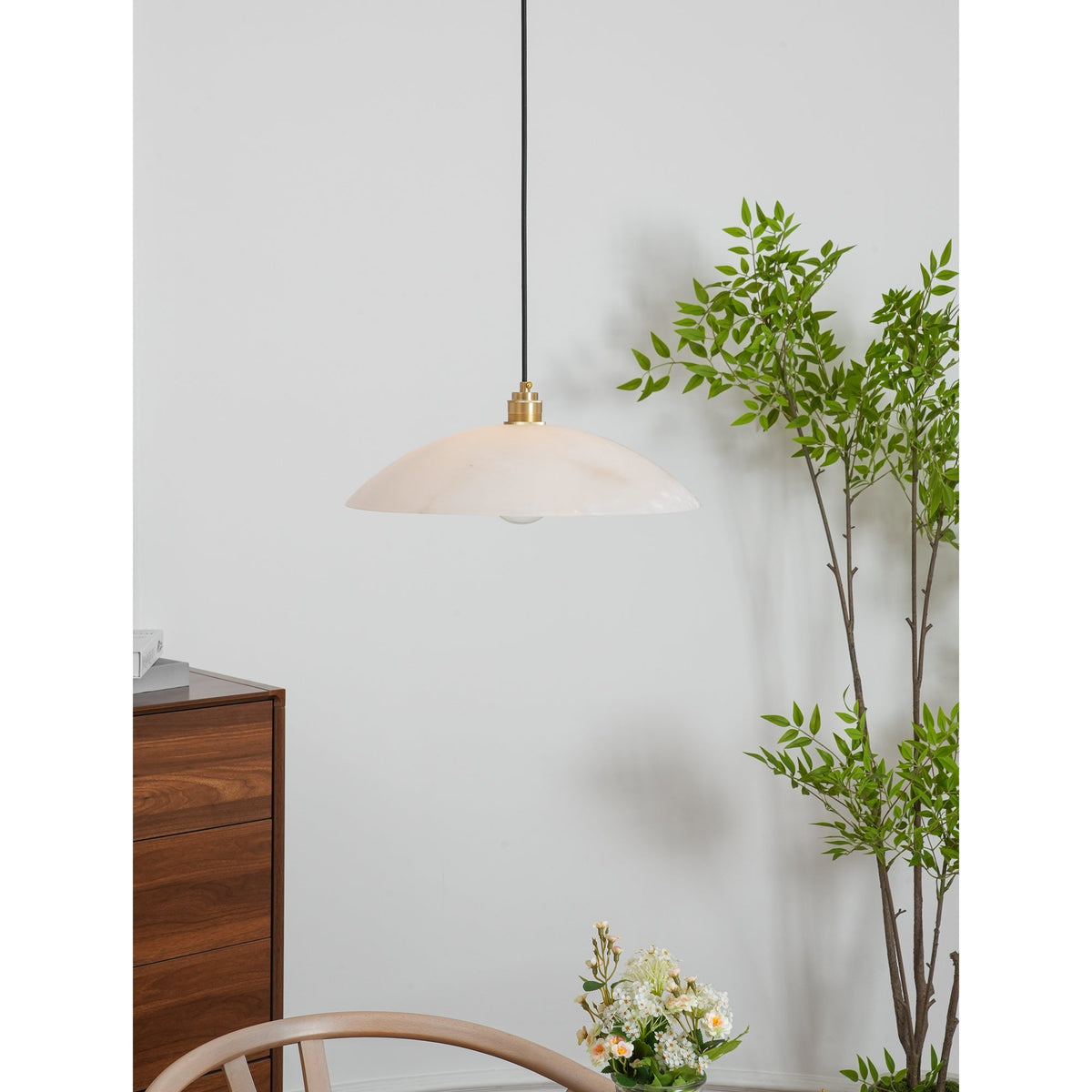 Penrelwyn Alabaster Pendant Light-Moonnatur
