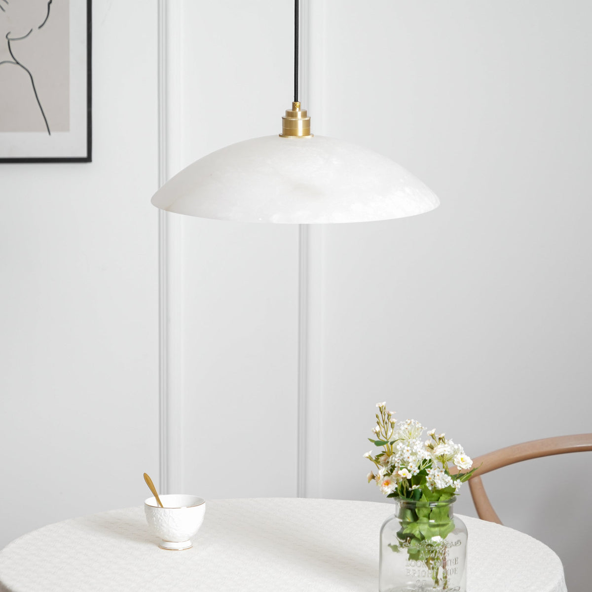 Penrelwyn Alabaster Pendant Light-Moonnatur