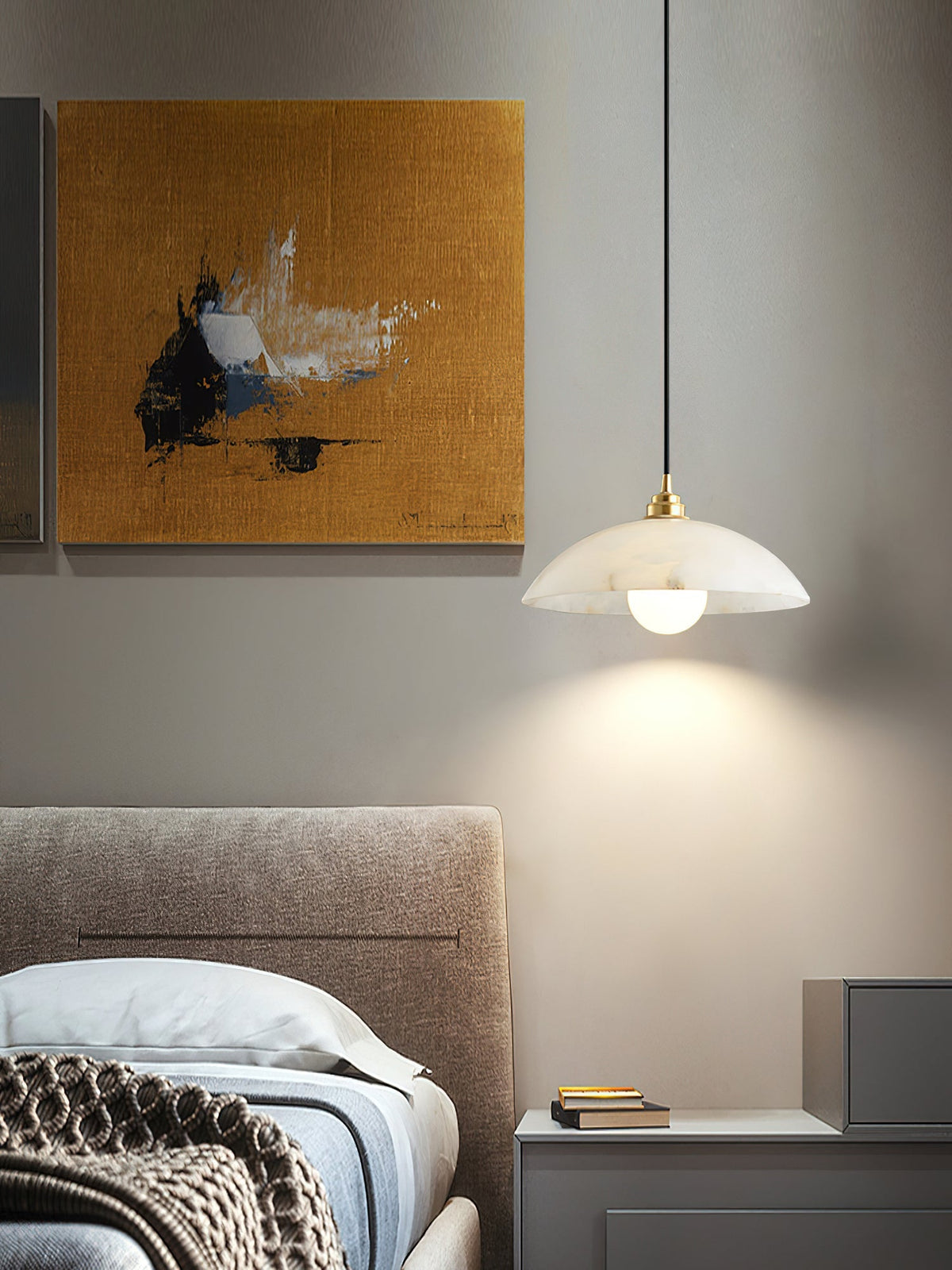 Penrelwyn Alabaster Pendant Light-Moonnatur