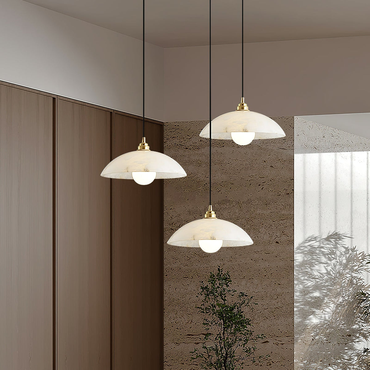 Penrelwyn Alabaster Pendant Light-Moonnatur