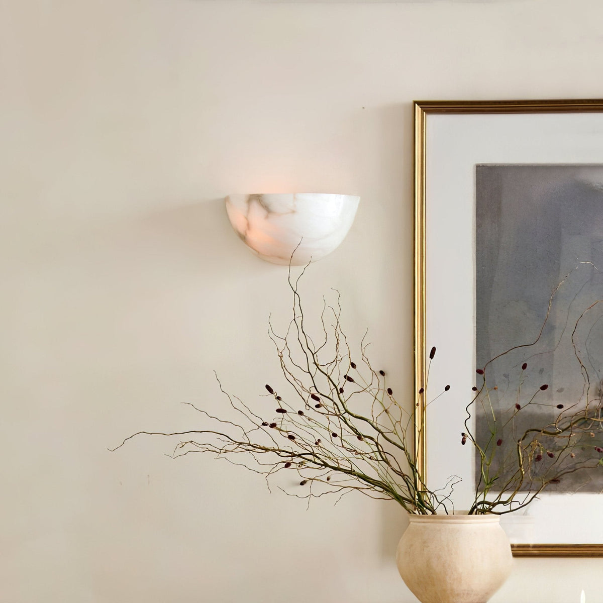 Weldenhaven Alabaster Wall Light-Moonnatur