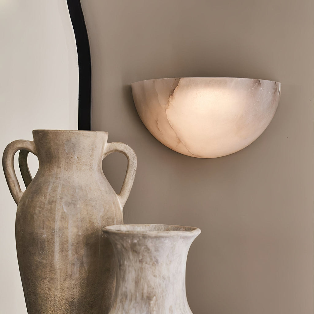 Weldenhaven Alabaster Wall Light-Moonnatur