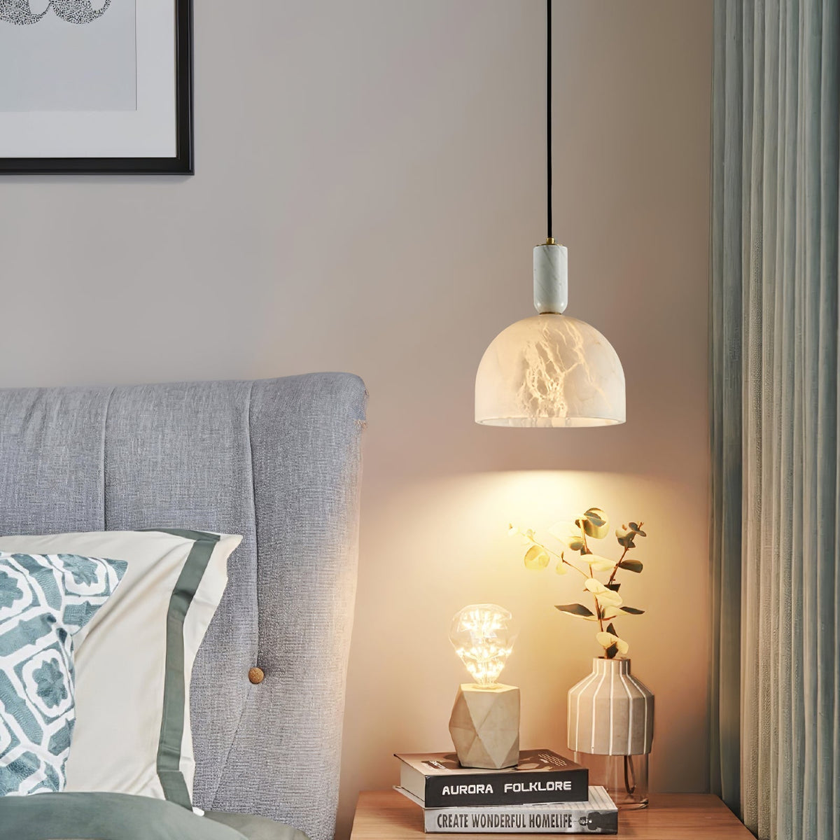 Fenrenenis Alabaster Pendant Light-Moonnatur