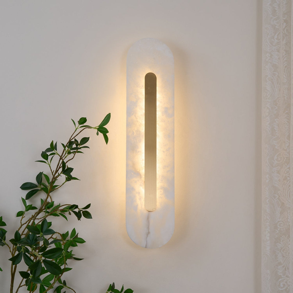 Glenaria Alabaster Wall Light-Moonnatur