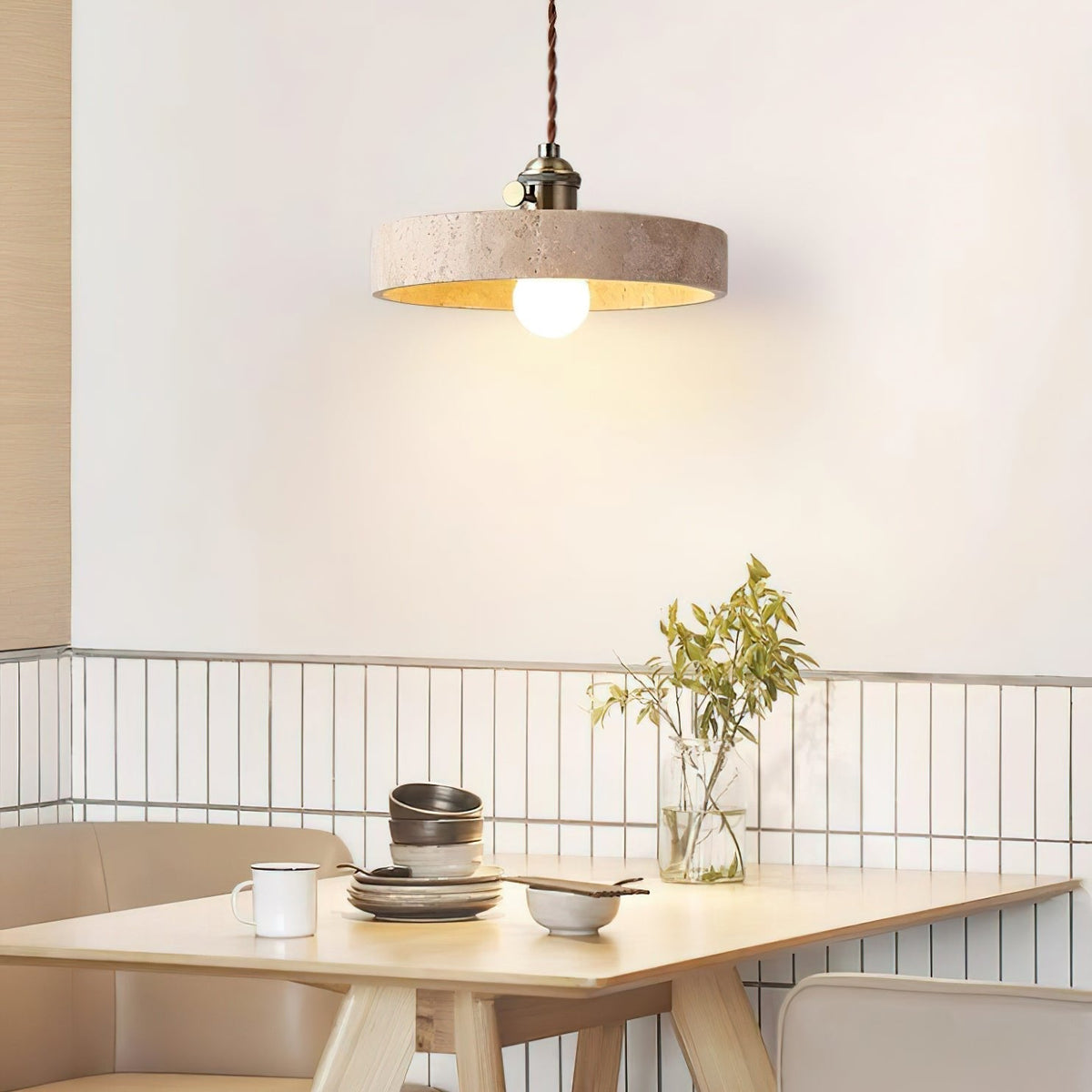 Laveniel Travertine Pendant Light-Moonnatur