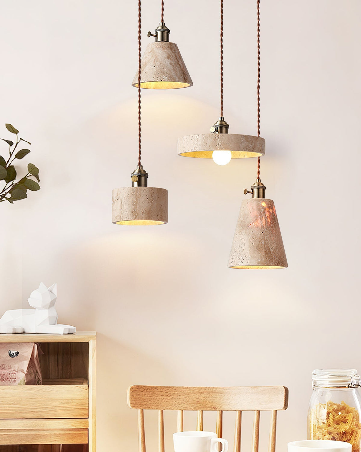 Laveniel Travertine Pendant Light-Moonnatur