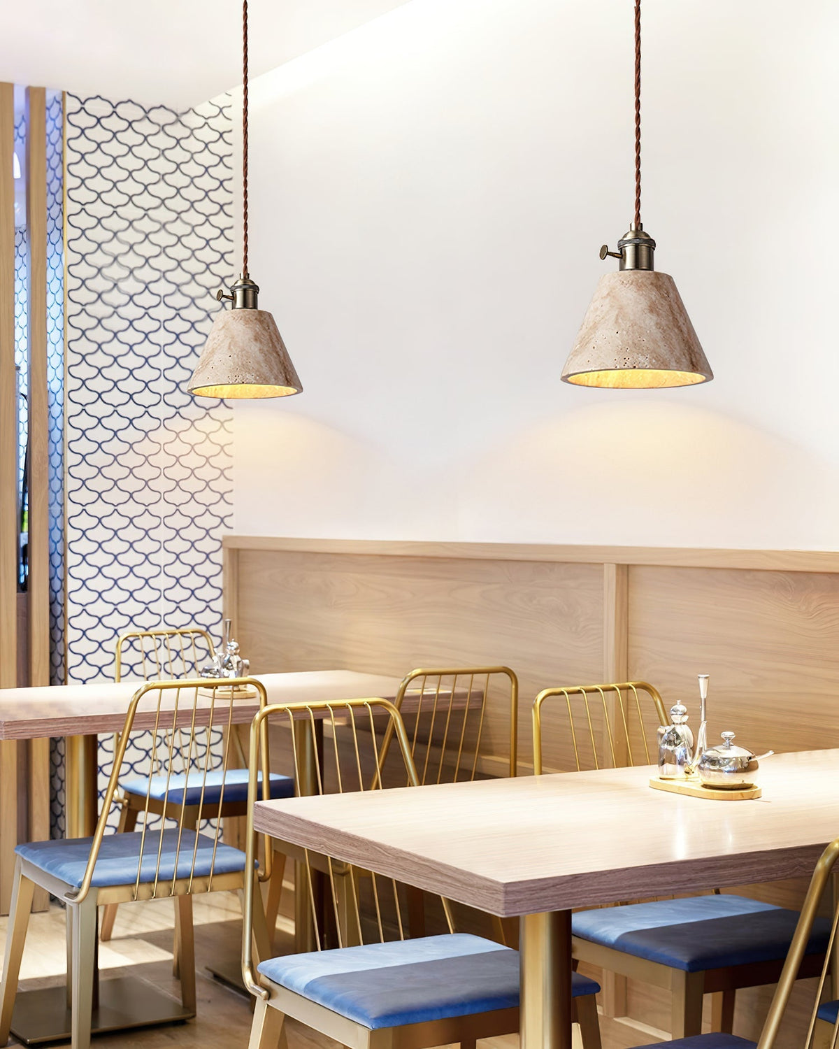 Laveniel Travertine Pendant Light-Moonnatur