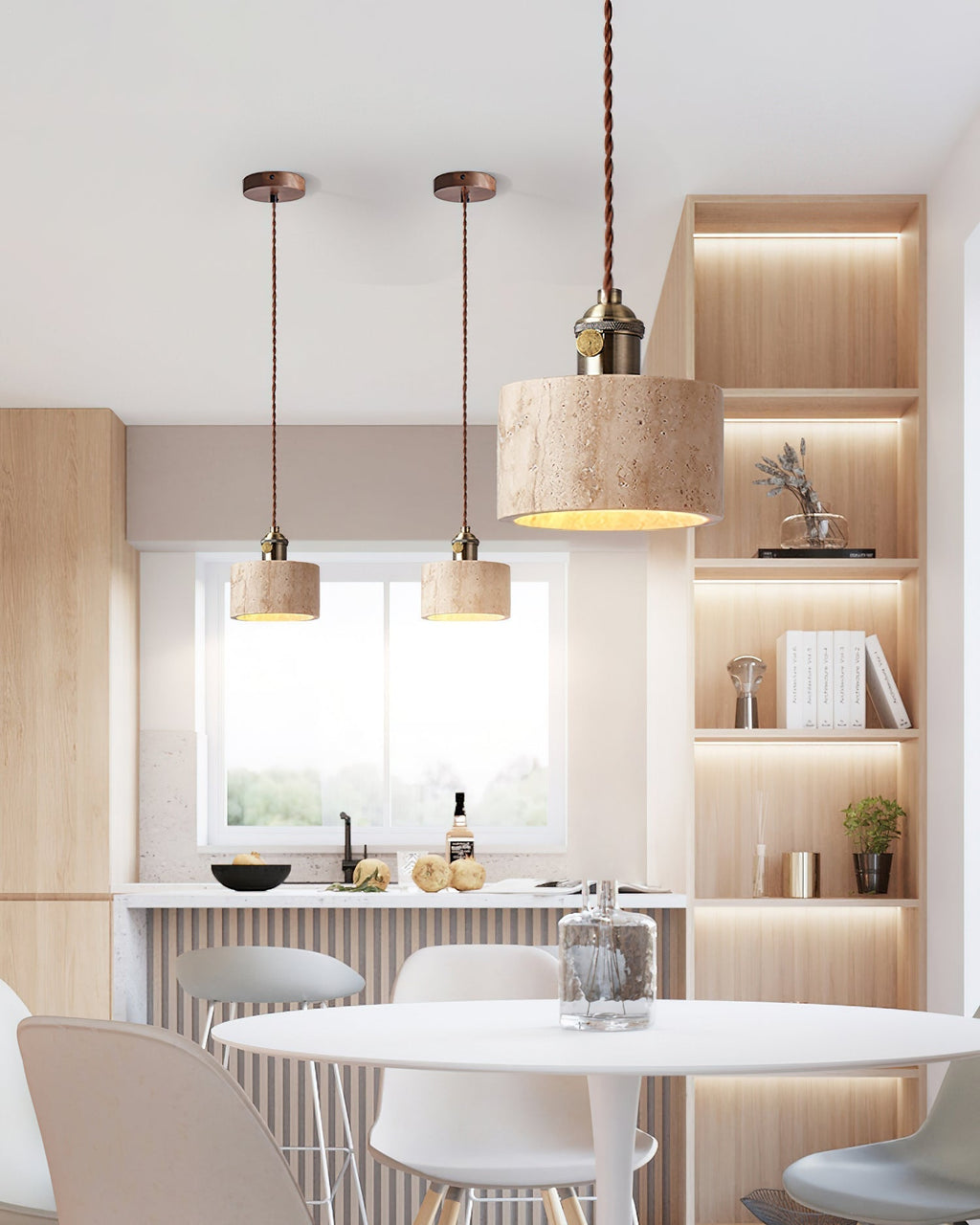 Laveniel Travertine Pendant Light-Moonnatur