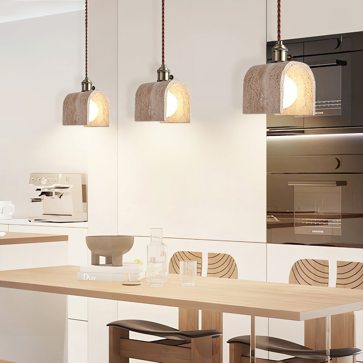 Laveniel Travertine Pendant Light-Moonnatur