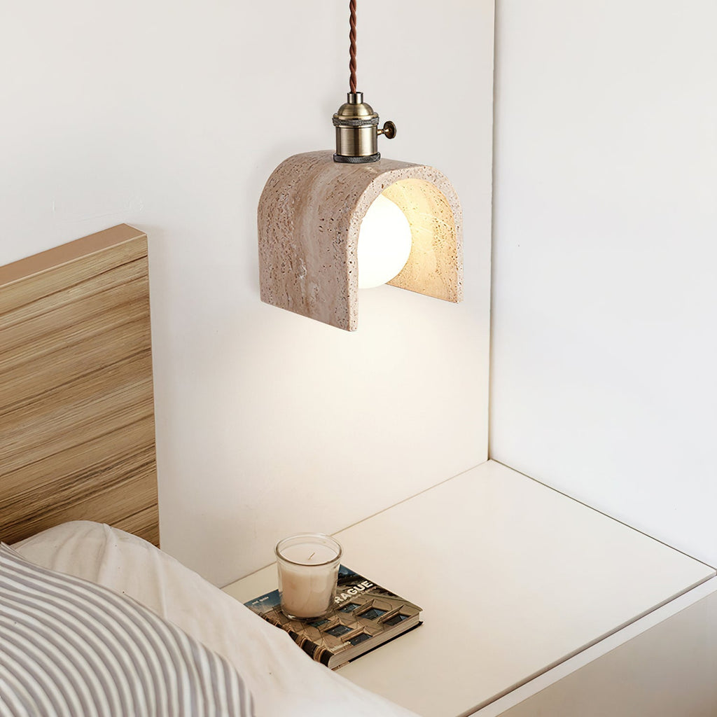 Laveniel Travertine Pendant Light-Moonnatur