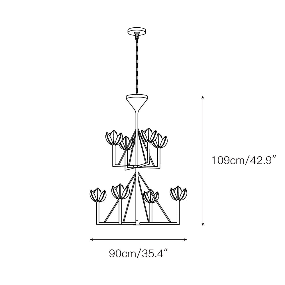 Lindellark Brass Chandelier-Moonnatur