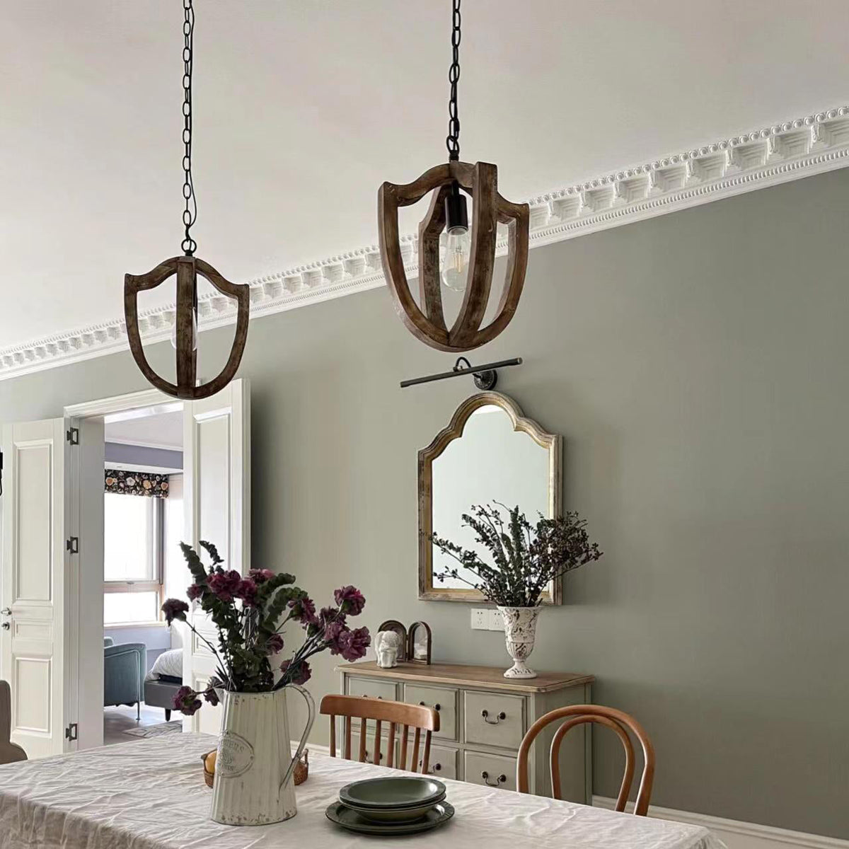 Larenhill Wood Pendant Light-Moonnatur