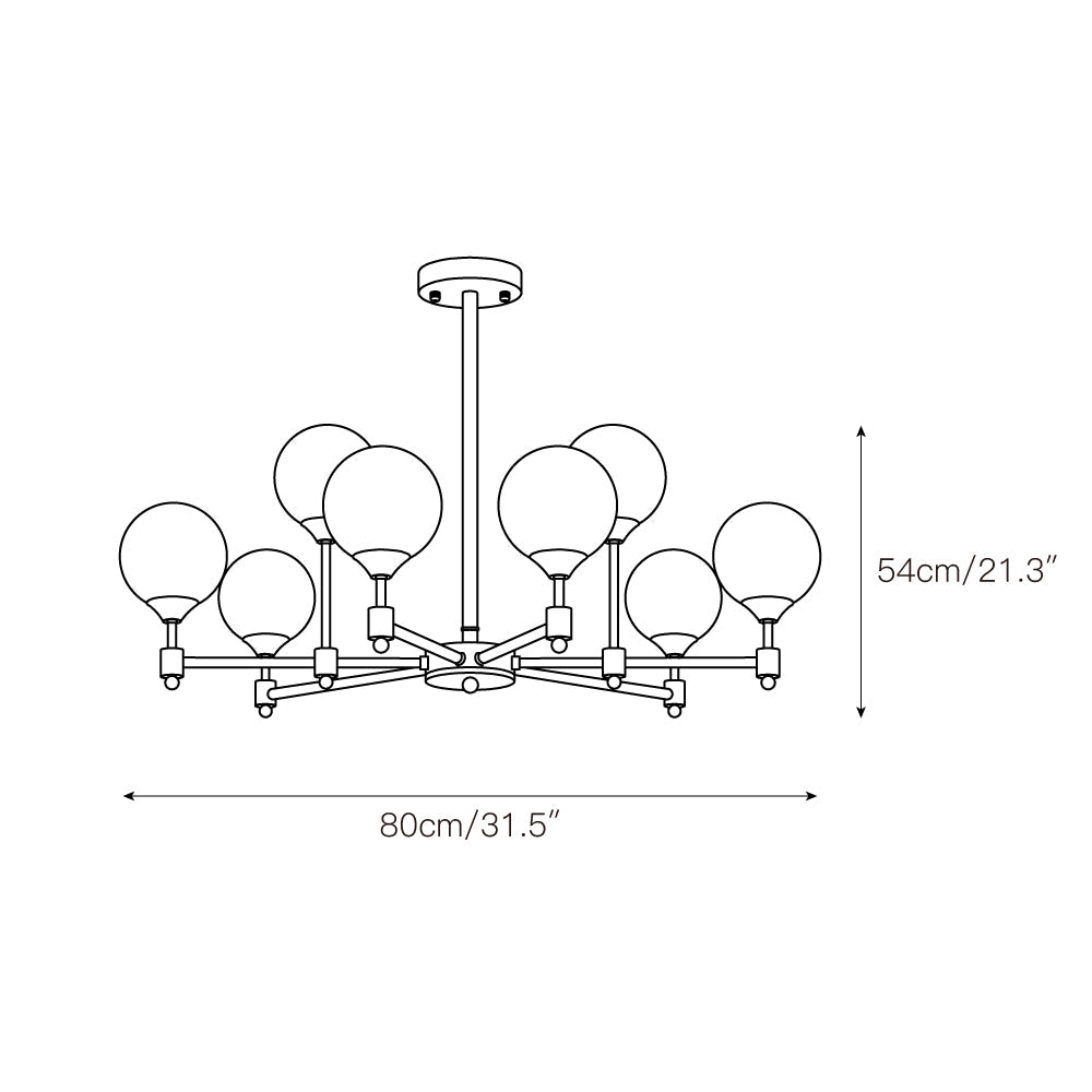 Kesterdale Glass Chandelier-Moonnatur