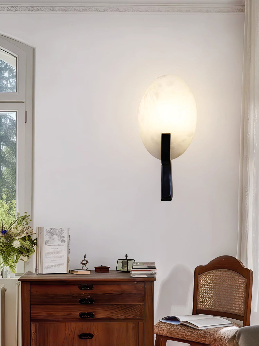 Redrenwynne Alabaster Wall Light-Moonnatur