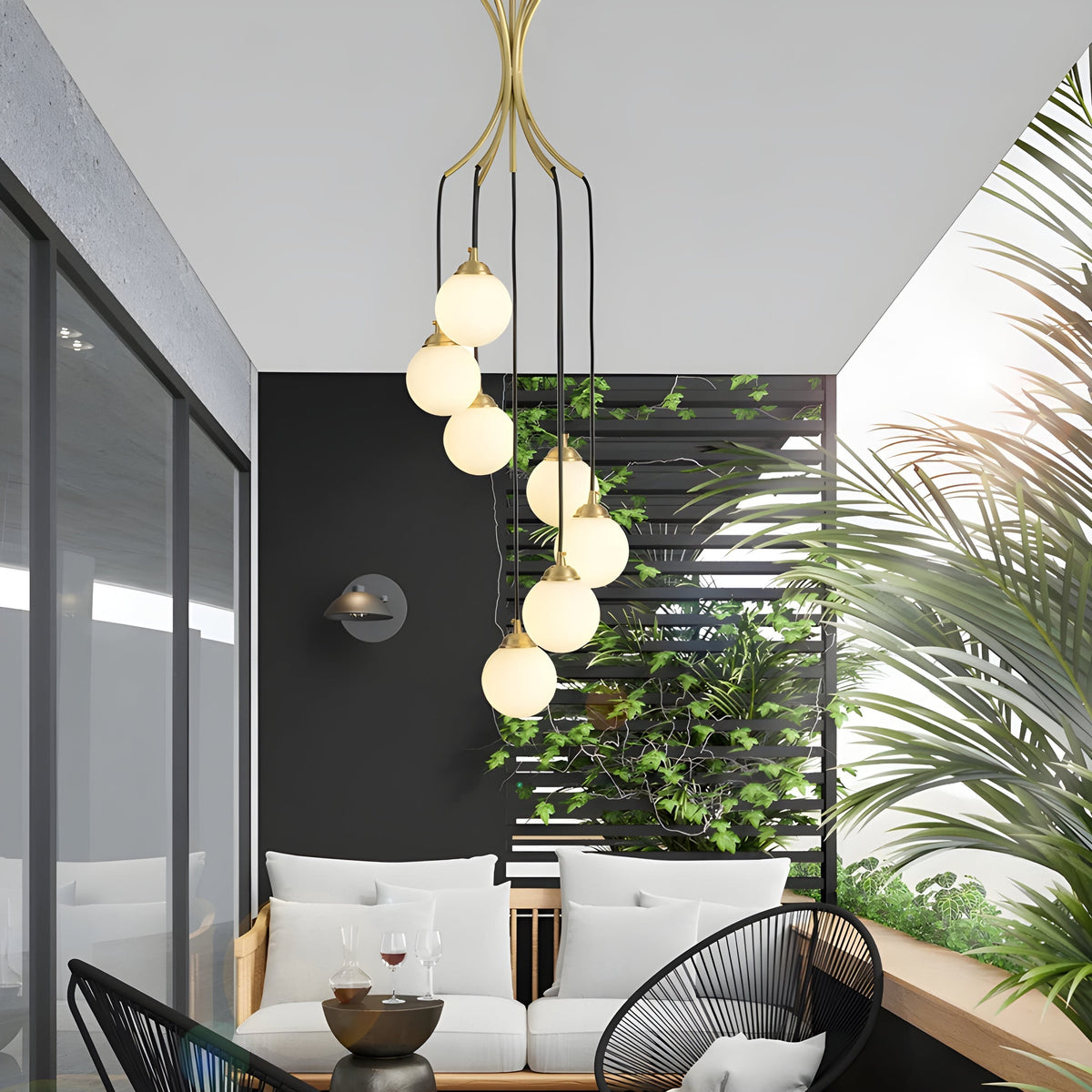 Ivrenheath Glass Chandelier-Moonnatur