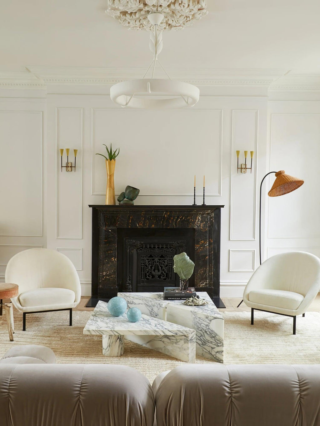 Celandrel Plaster Chandelier-Moonnatur