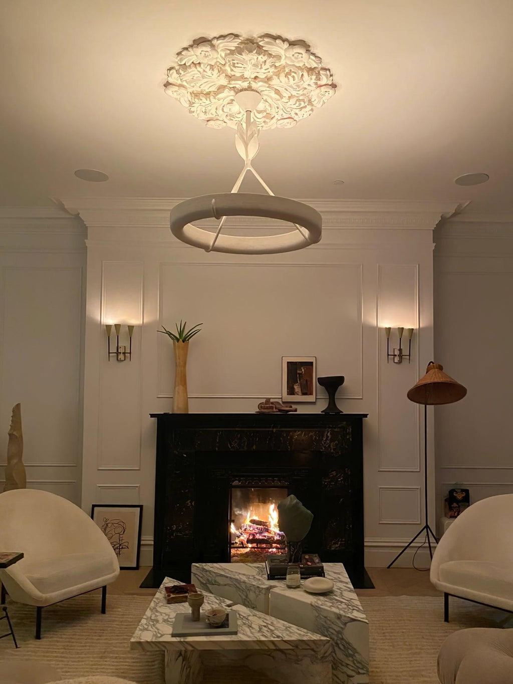 Celandrel Plaster Chandelier-Moonnatur
