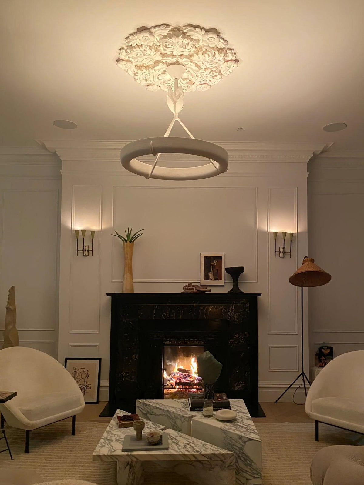 Celandrel Plaster Chandelier-Moonnatur