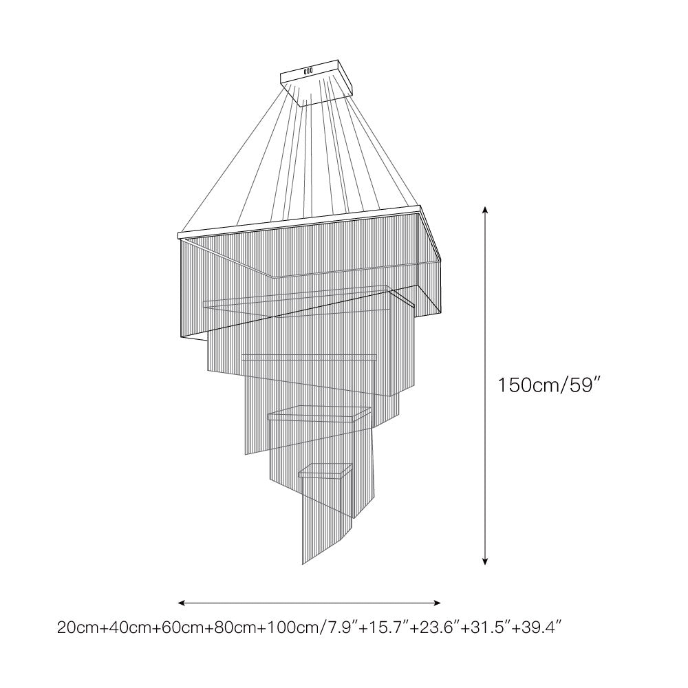 Harvenwood Aluminium Chandelier-Moonnatur