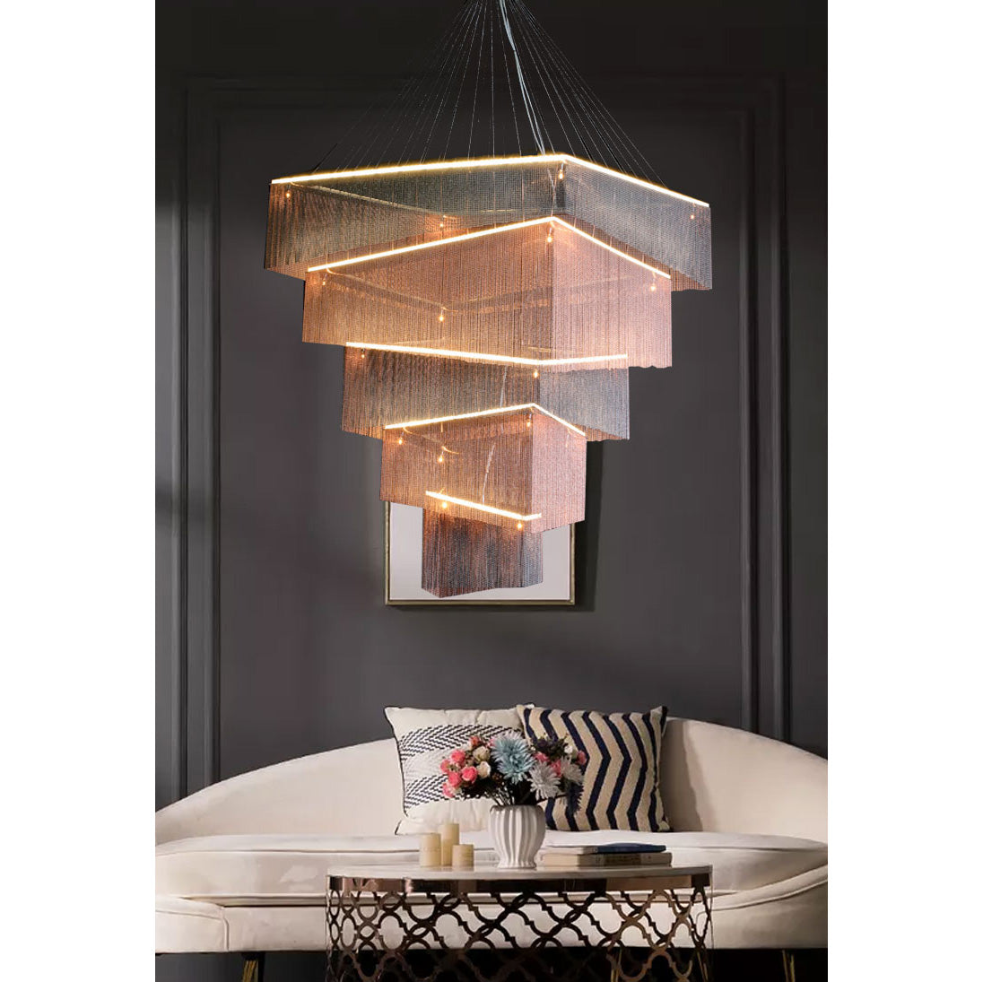 Harvenwood Aluminium Chandelier-Moonnatur