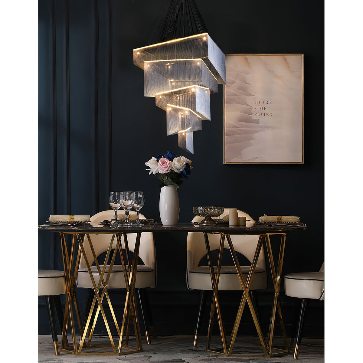 Harvenwood Aluminium Chandelier-Moonnatur