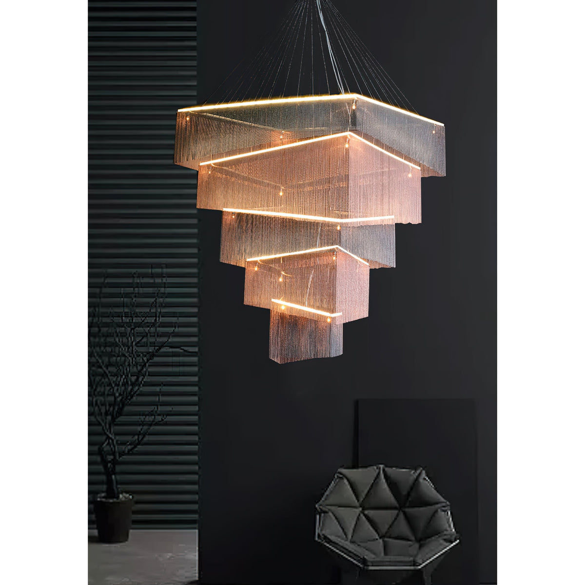 Harvenwood Aluminium Chandelier-Moonnatur