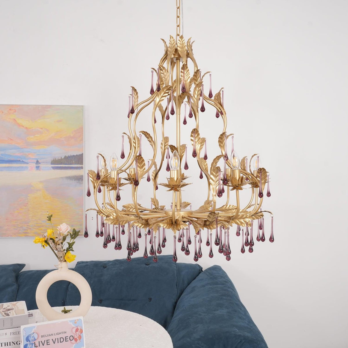 Fadrisse Glass Chandelier-Moonnatur