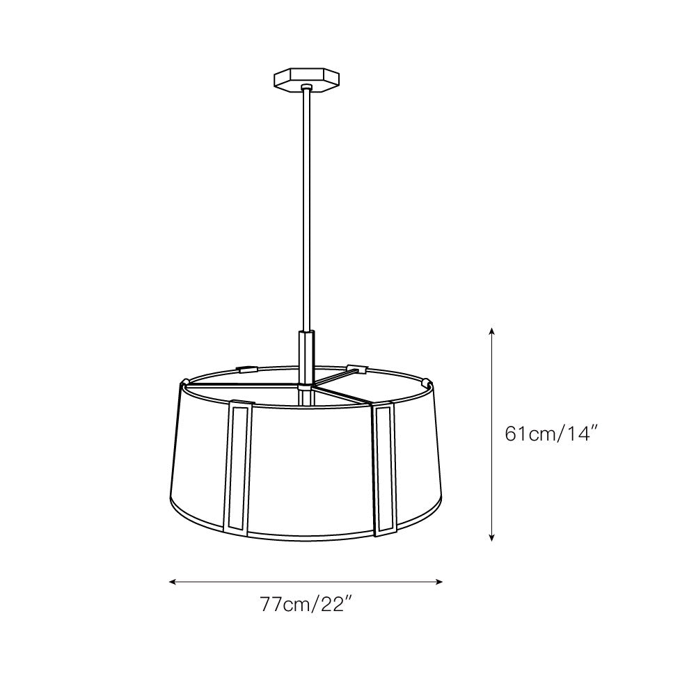 Finvereris Grasscloth Chandelier-Moonnatur