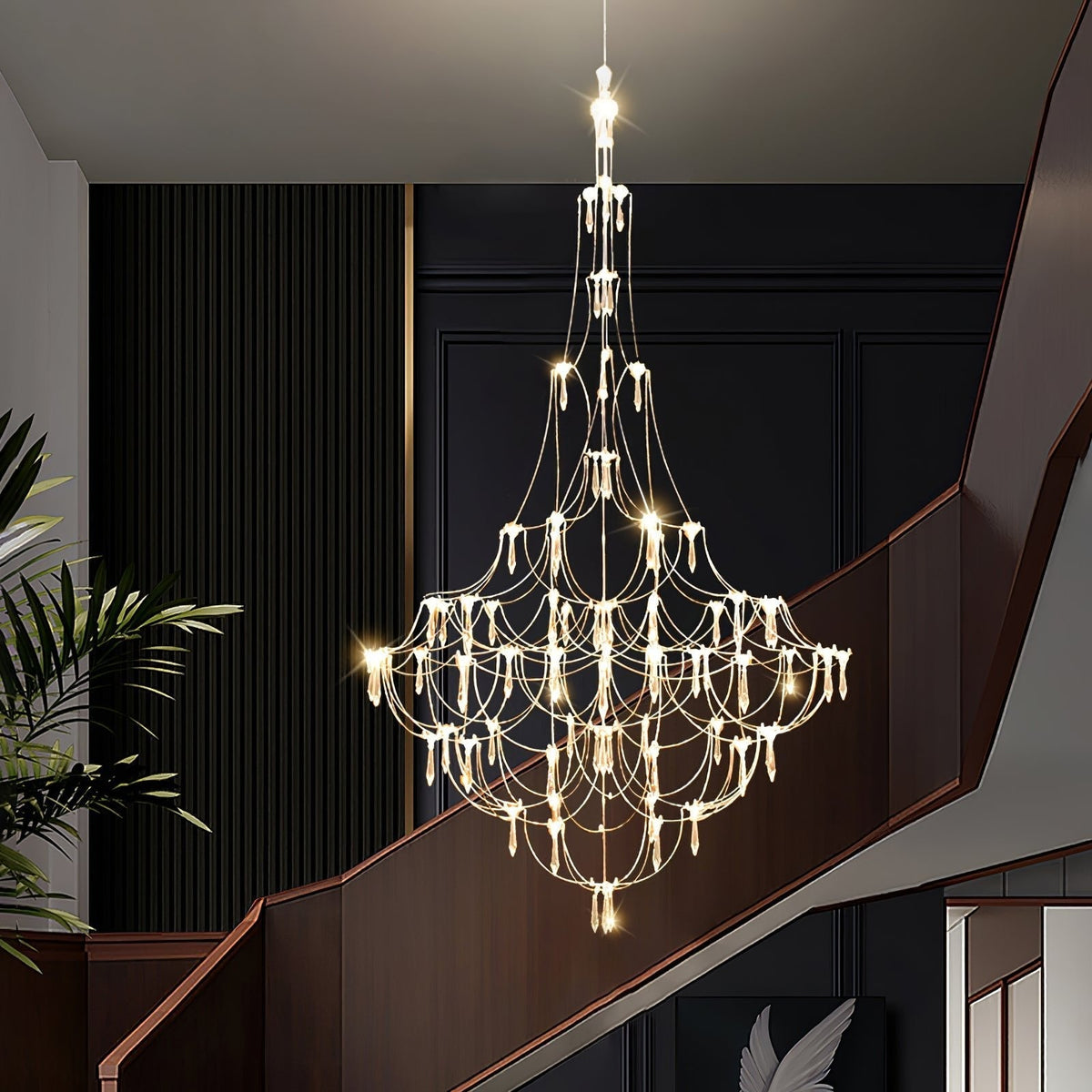 Adairenna Stainless Steel Chandelier-Moonnatur