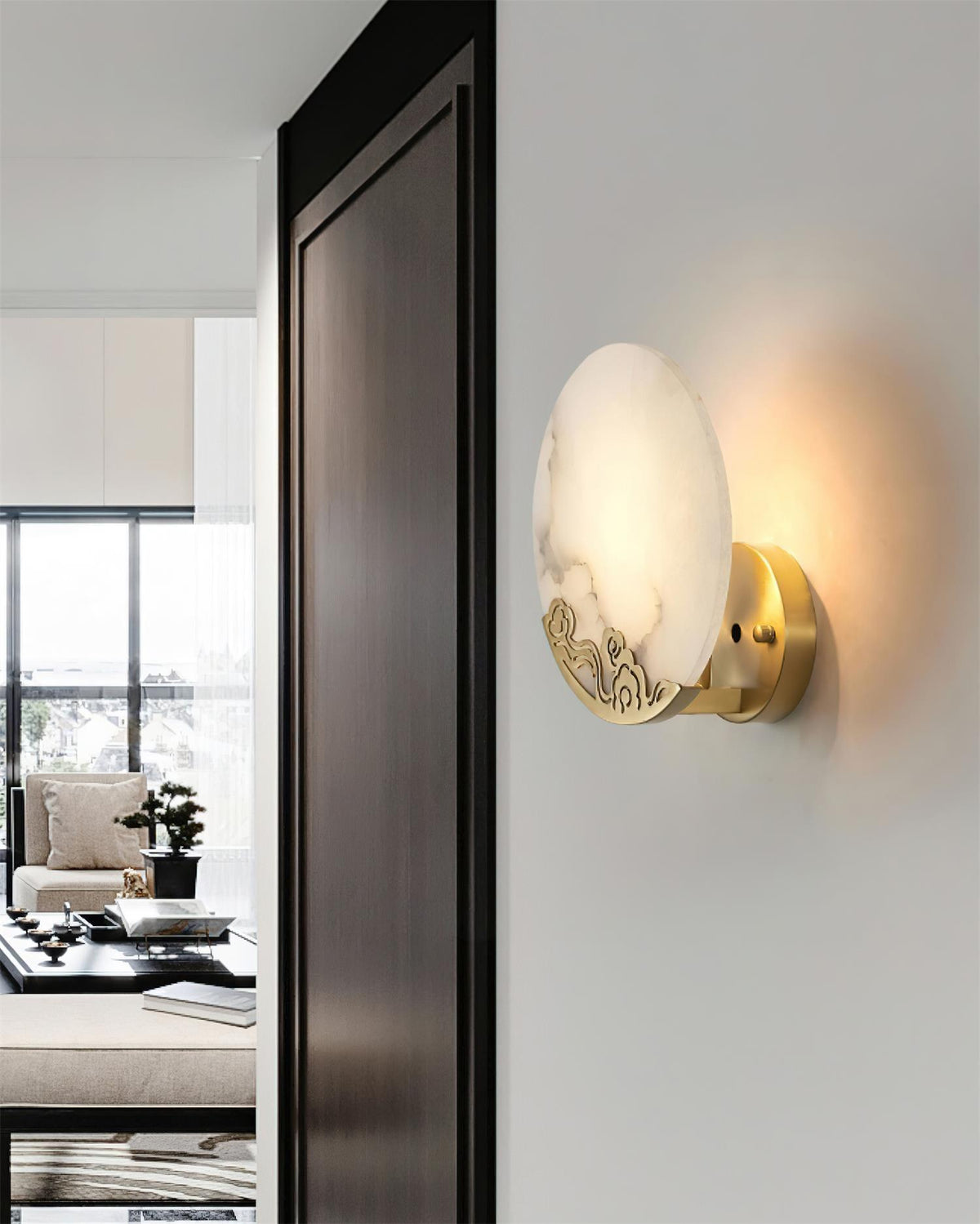 Tarnelenora Alabaster Wall Light-Moonnatur