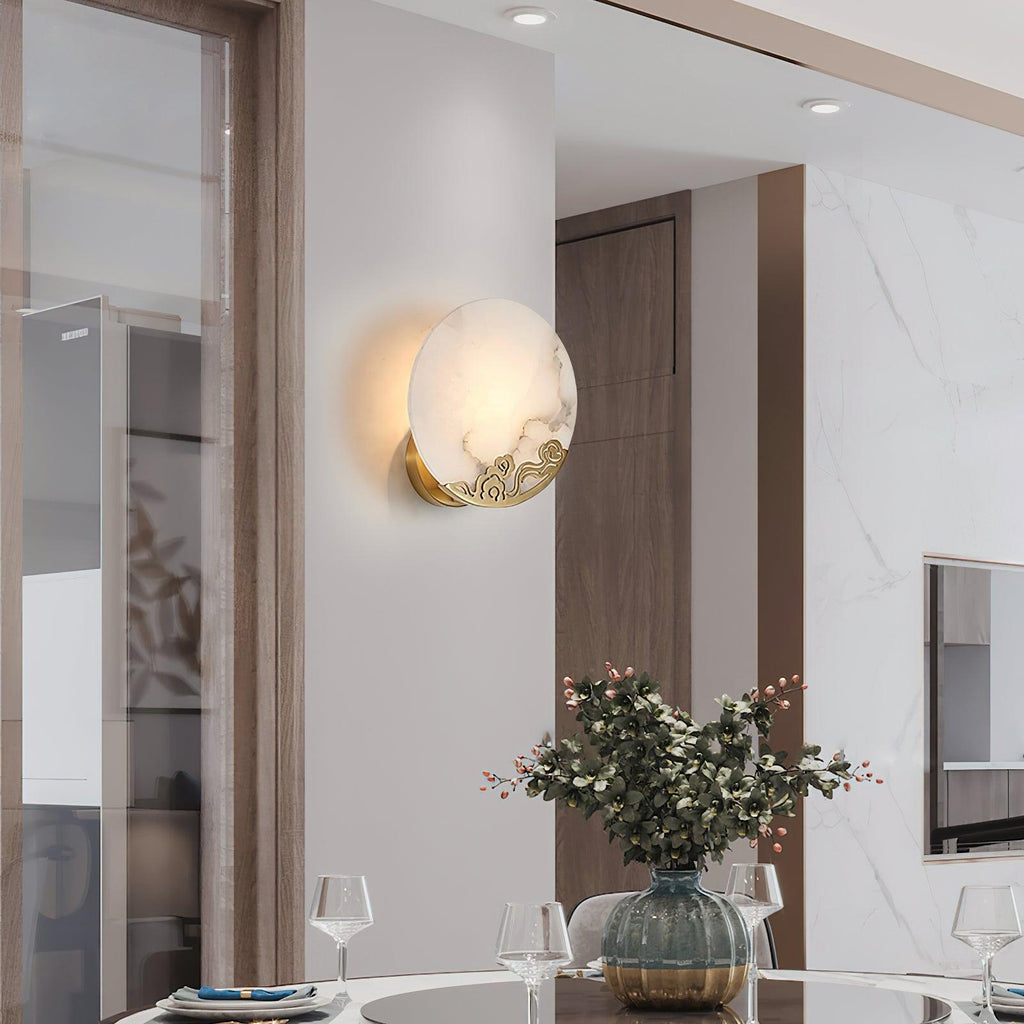 Tarnelenora Alabaster Wall Light-Moonnatur
