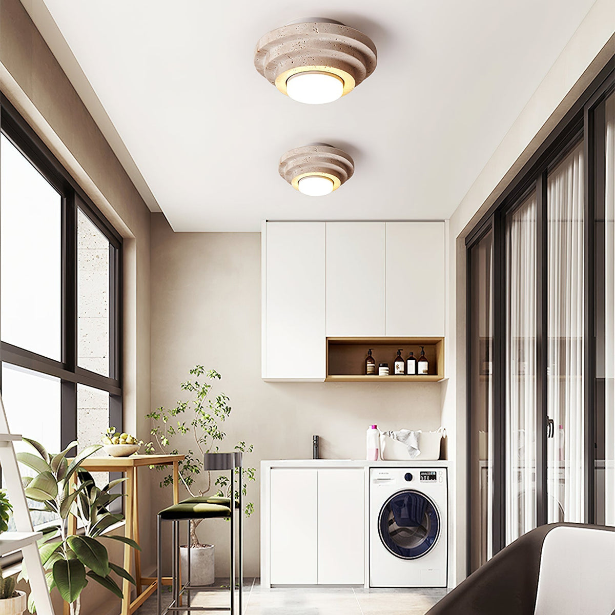 Carnelelia Travertine Ceiling Light-Moonnatur