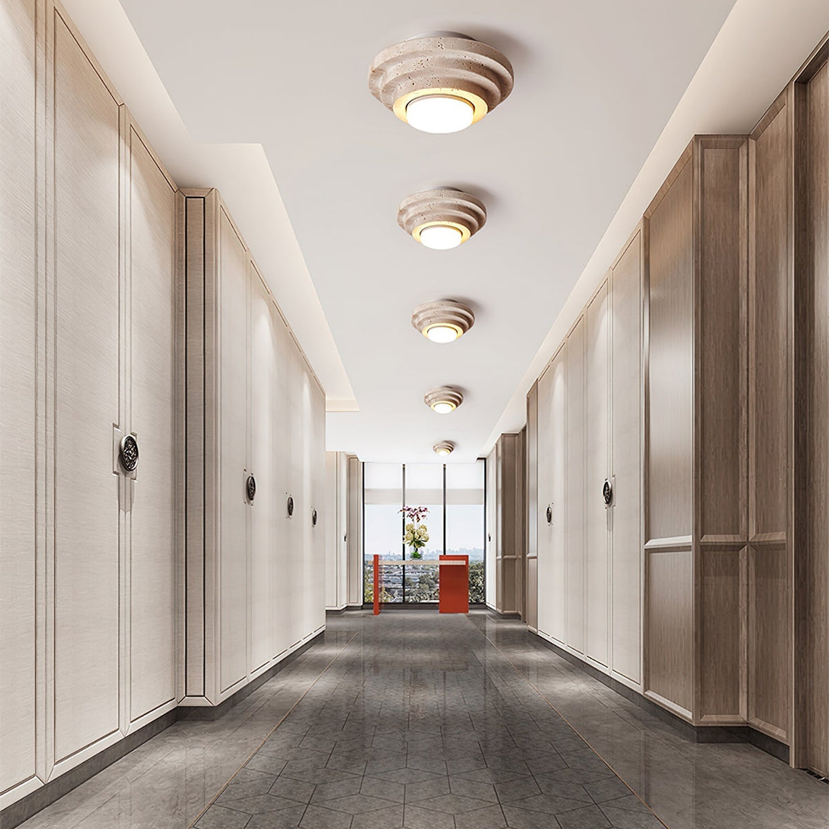 Carnelelia Travertine Ceiling Light-Moonnatur