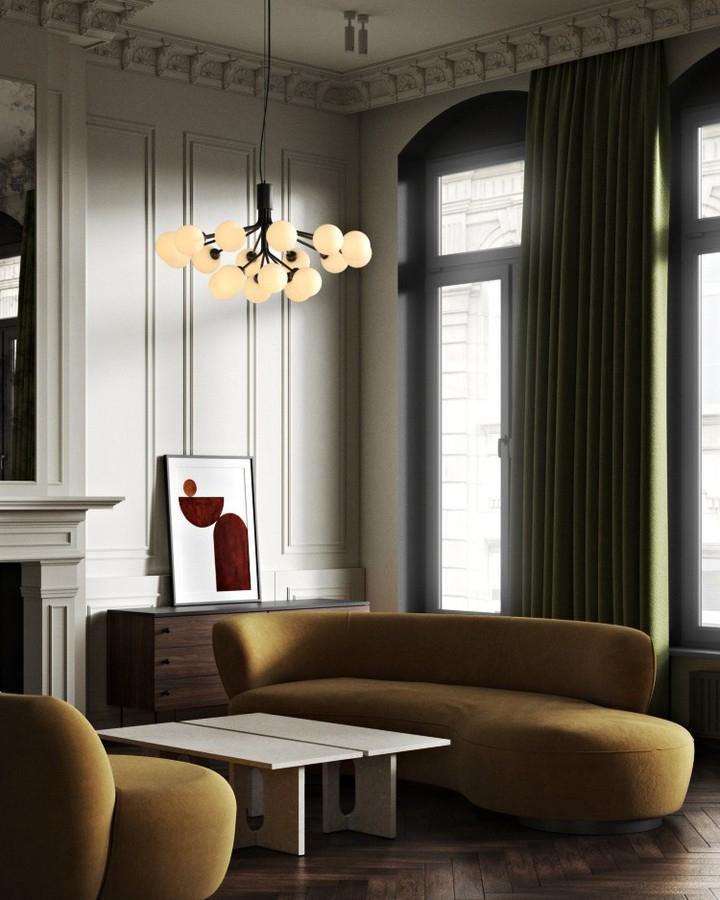 Ivorette Glass Chandelier-Moonnatur