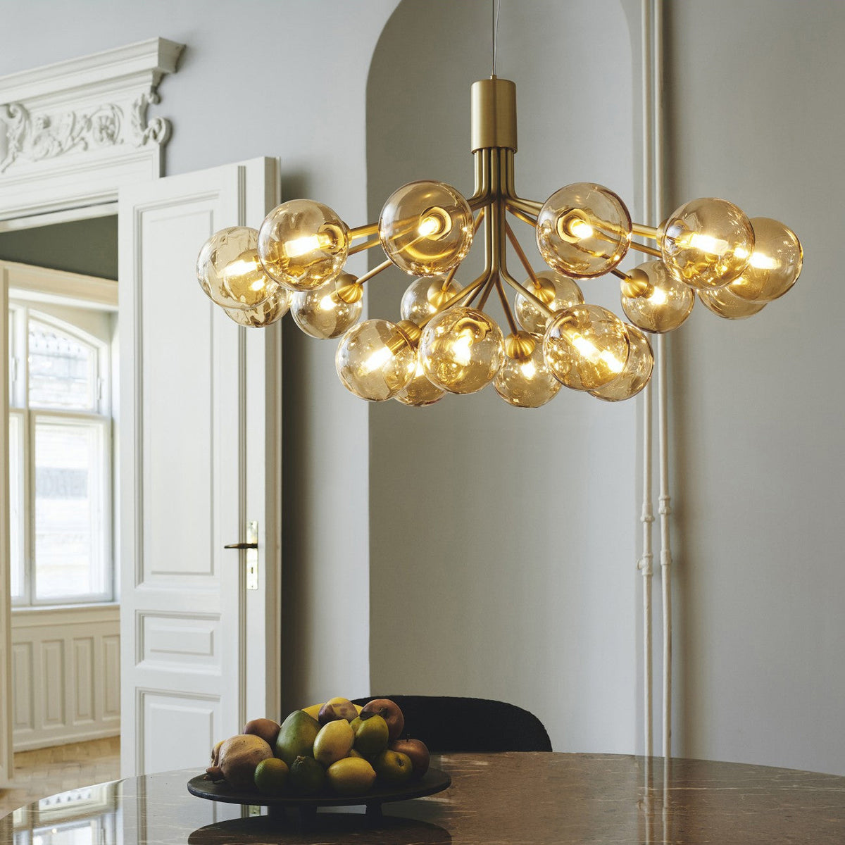 Ivorette Glass Chandelier-Moonnatur