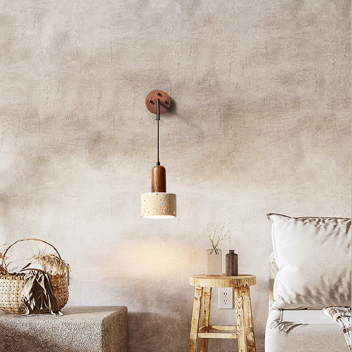 Lovenbrook Travertine Wall Light-Moonnatur