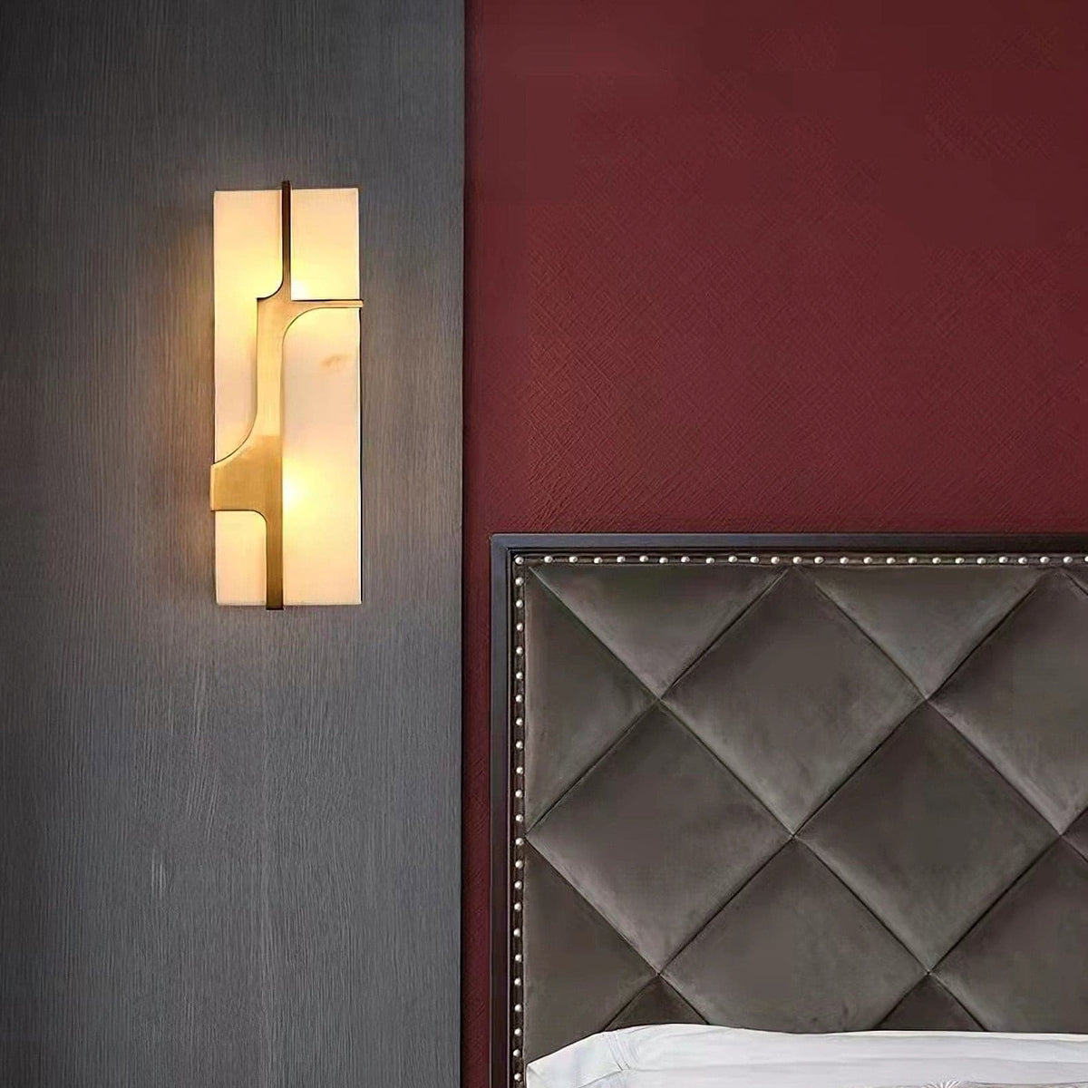 Auberden Alabaster Wall Light-Moonnatur