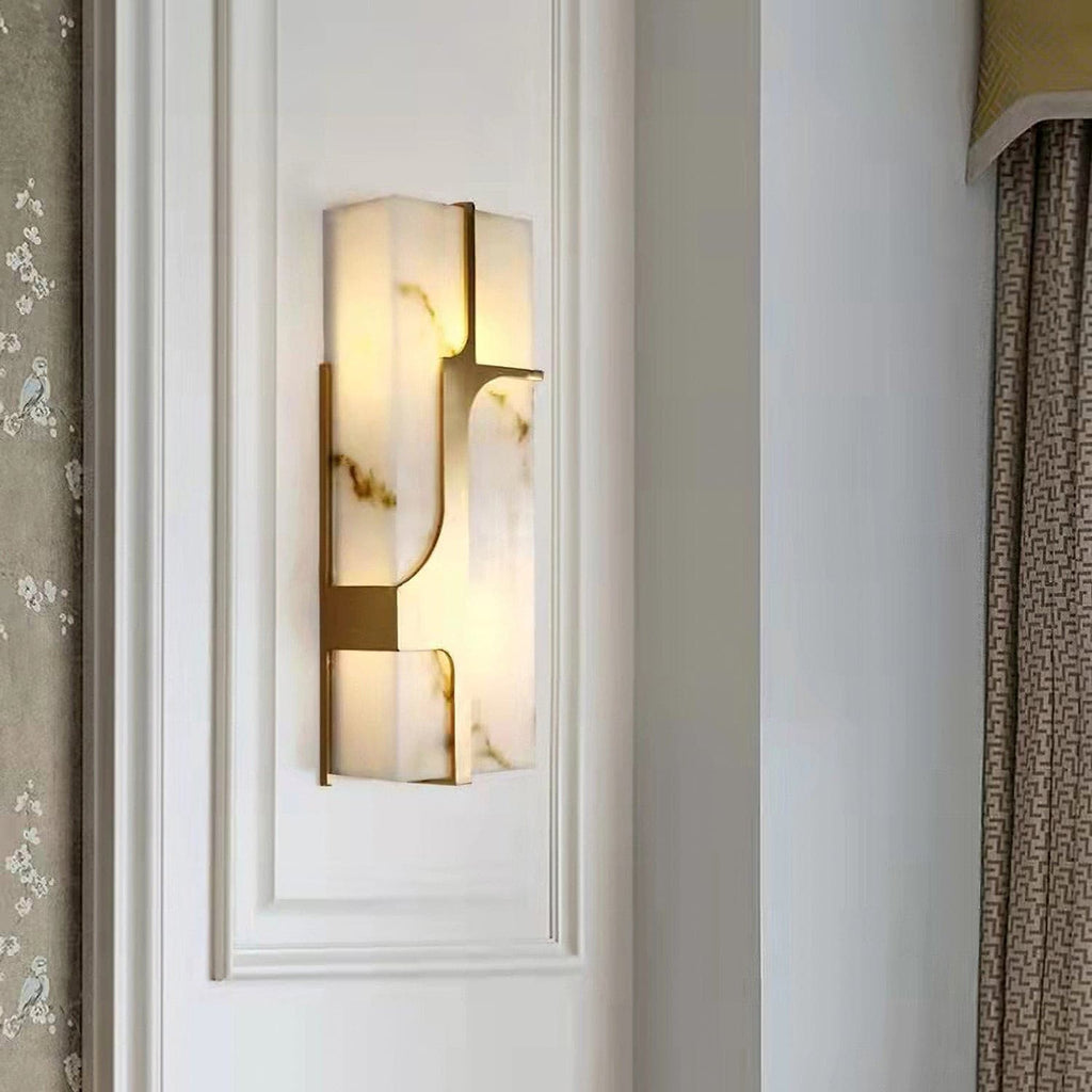 Auberden Alabaster Wall Light-Moonnatur