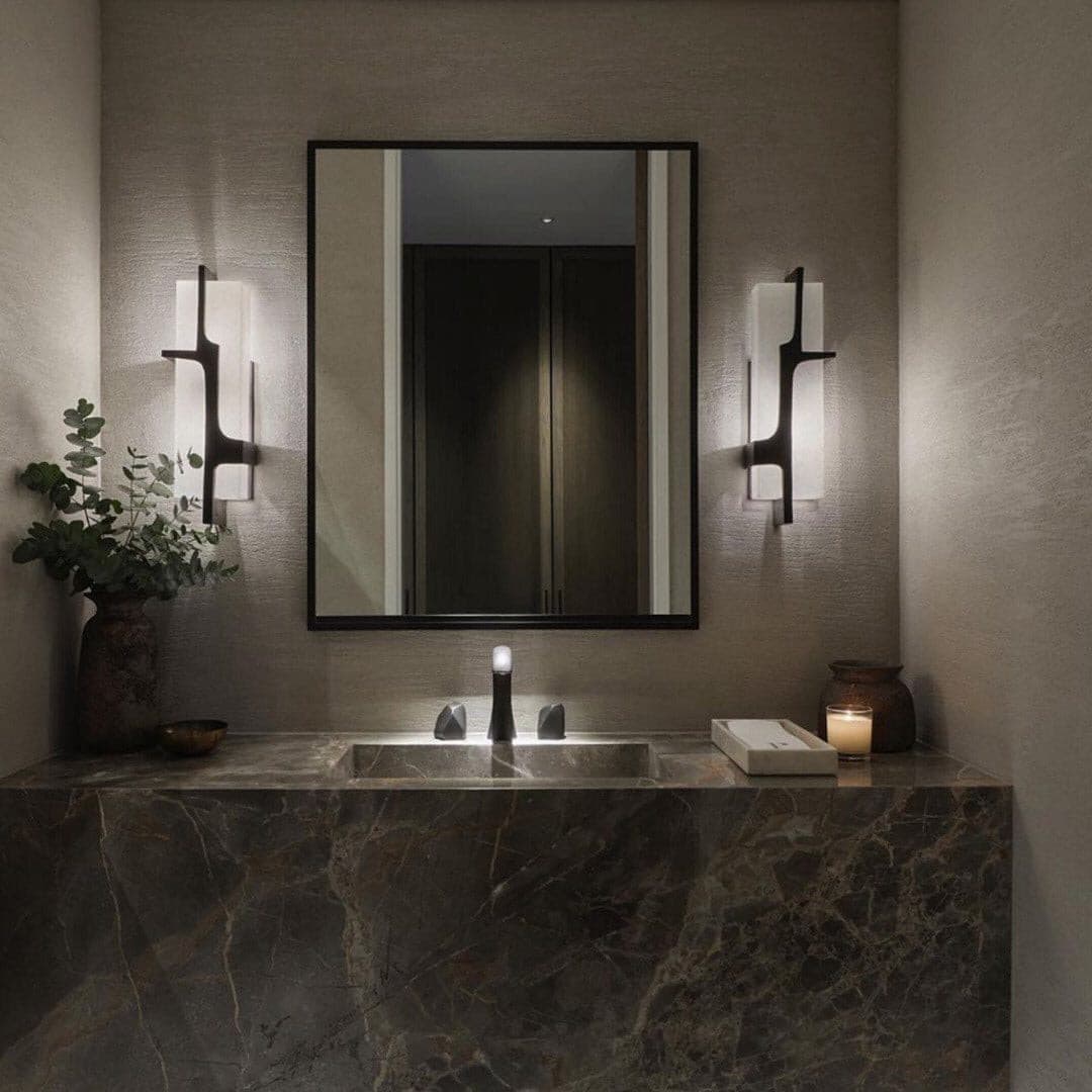 Auberden Alabaster Wall Light-Moonnatur