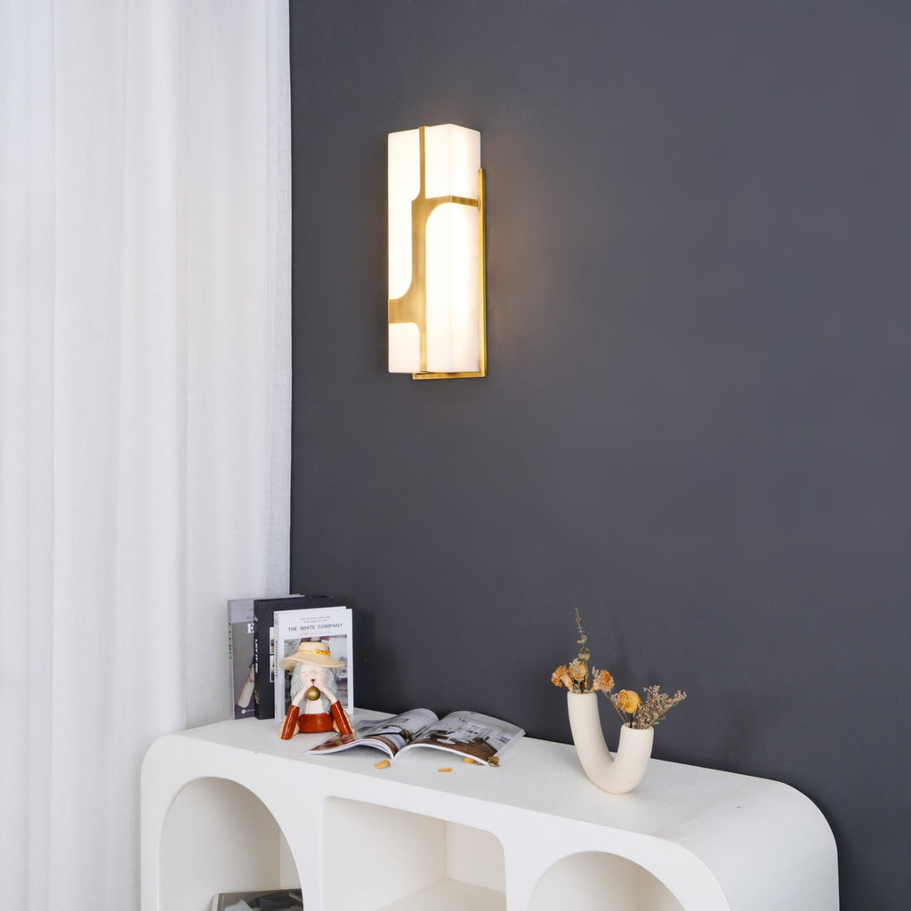 Auberden Alabaster Wall Light-Moonnatur