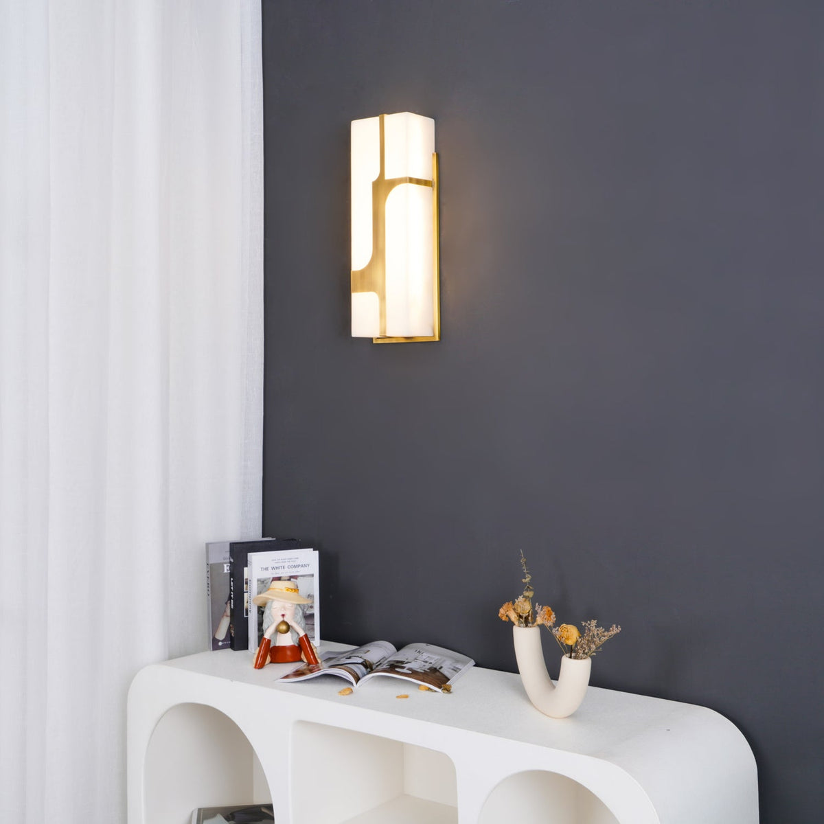 Auberden Alabaster Wall Light-Moonnatur