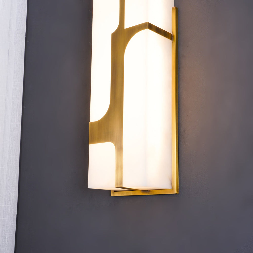 Auberden Alabaster Wall Light-Moonnatur