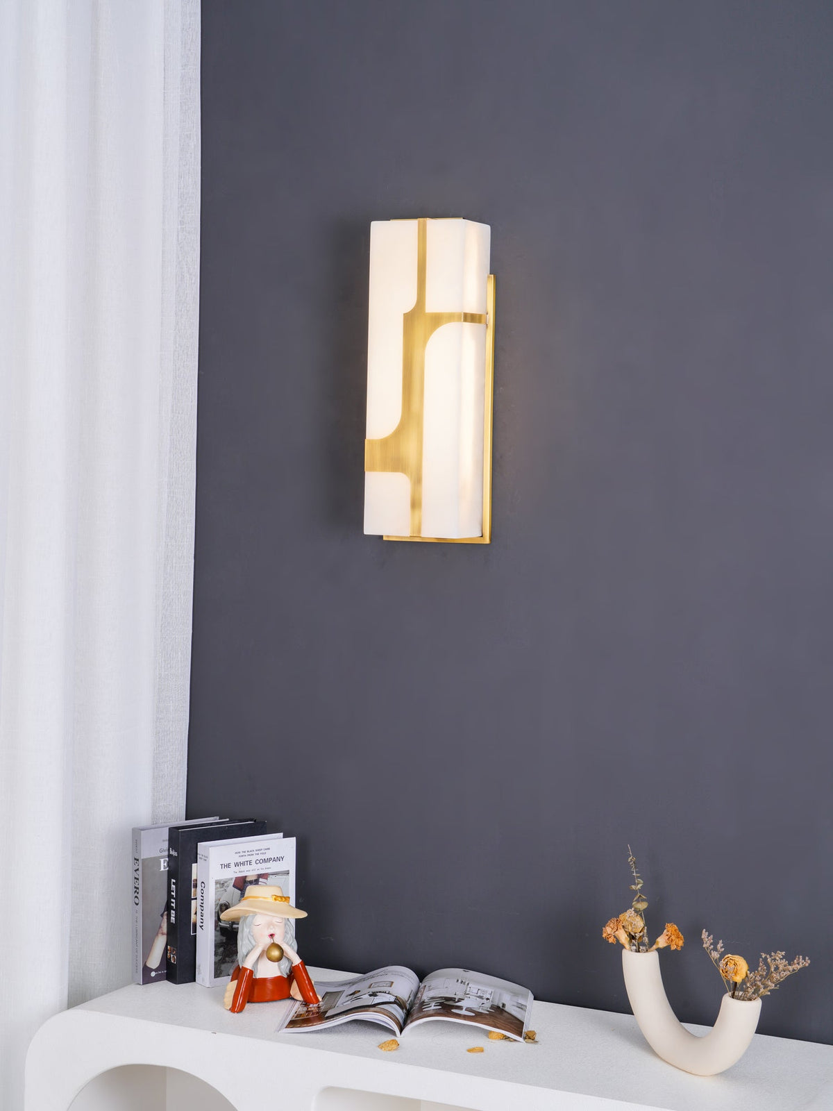 Auberden Alabaster Wall Light-Moonnatur