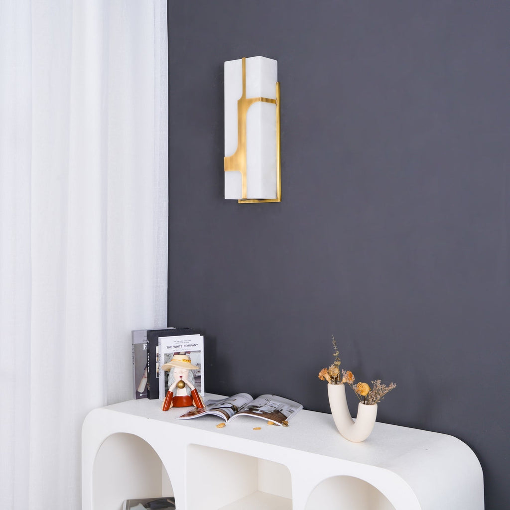 Auberden Alabaster Wall Light-Moonnatur